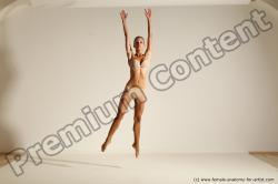 Underwear Gymnastic poses Woman White Moving poses Slim long blond Dynamic poses Academic